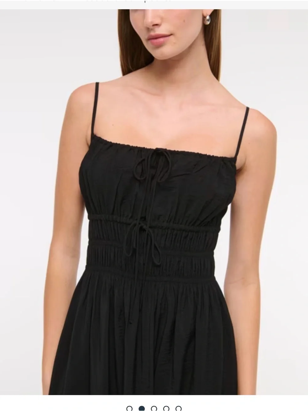 Abercrombie & Fitch Black Spaghetti-Strap Maxi Dress with Smocked Bodice